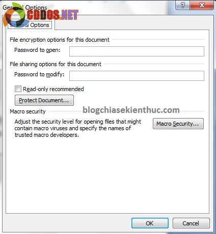 đặt password cho file word