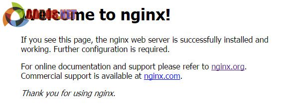 Trang Welcome của NGINX