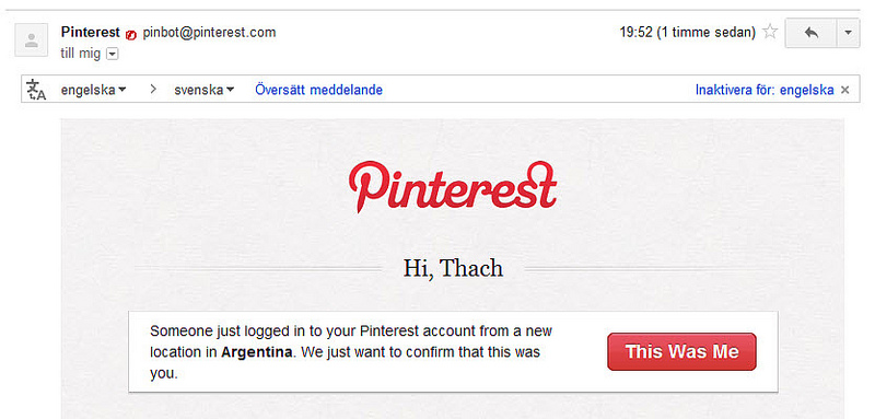 Tài khoản Pinterest của bạn đã có thể bị hack!