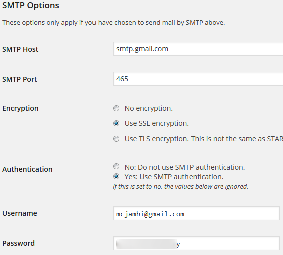 Cấu hình SMTP
