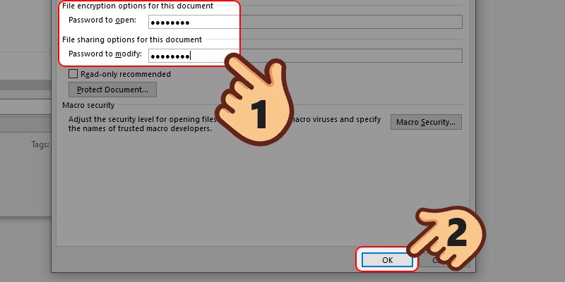 Cách đặt mật khẩu cho file Word