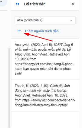 Cách trích dẫn tài liệu tham khảo chuẩn APA