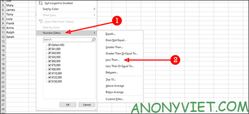 Cách sắp xếp và lọc dữ liệu trong Excel