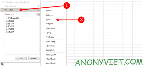 Cách sắp xếp và lọc dữ liệu trong Excel