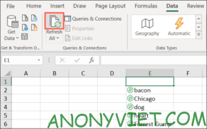 Cách áp dụng kiểu dữ liệu tự động trong Excel